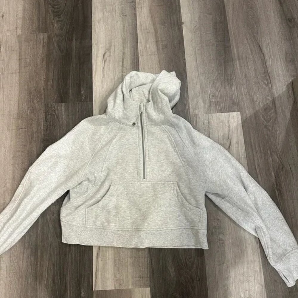 Scuba Oversized Half-Zip Hoodie in XS/S Heathered Core Ultra Light Grey